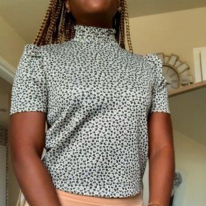Leopard Print High Collard